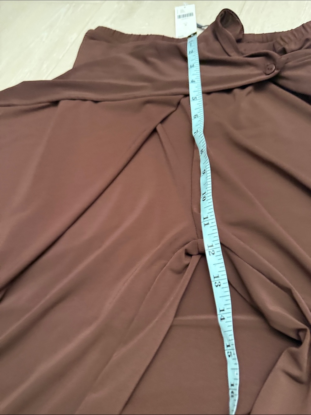 Anthropologie Brown Wrap-Front Wide Leg Pants - Picture 7 of 9